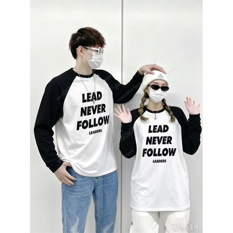 Street Fashion Y2K - 3Dプリントのカジュアルな長袖シャツ。リーダーに従うな、リーダーは決して追随すべきではない。チーフ・キーフの象徴的なデザイン。2026年秋のストリートファッション、Y2Kスタイル。カップルで着用できる。