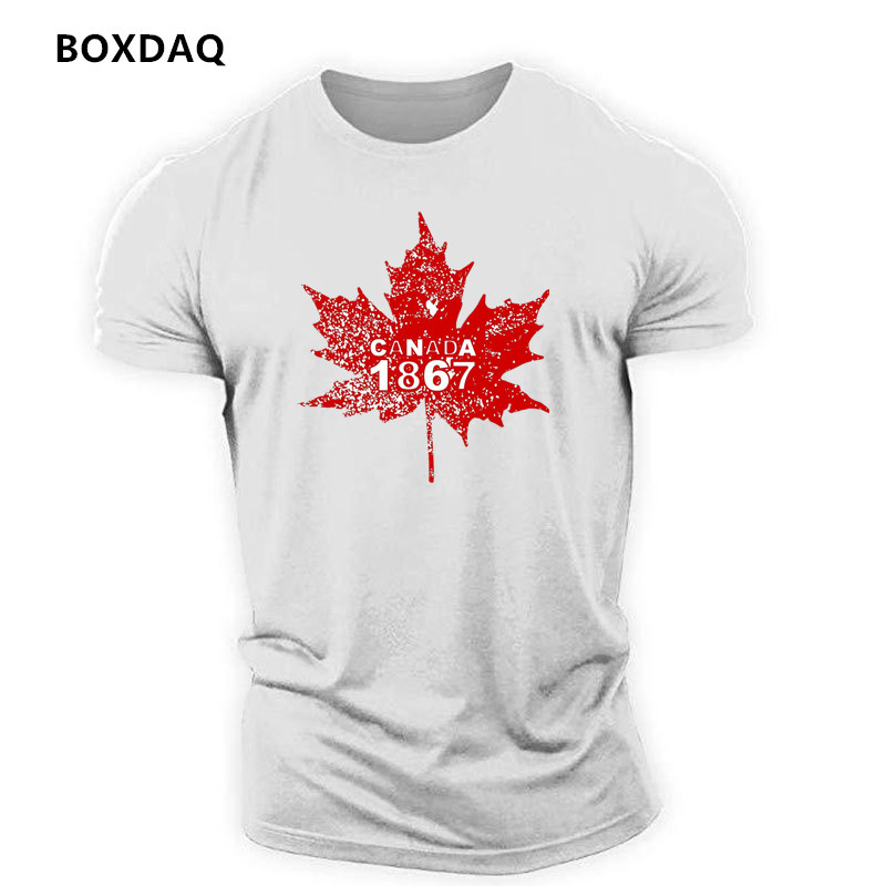 ファッションカナダメープルリーフパターンメンズ Tシャツ夏半 - Street Fashion Canada のレビューと価格