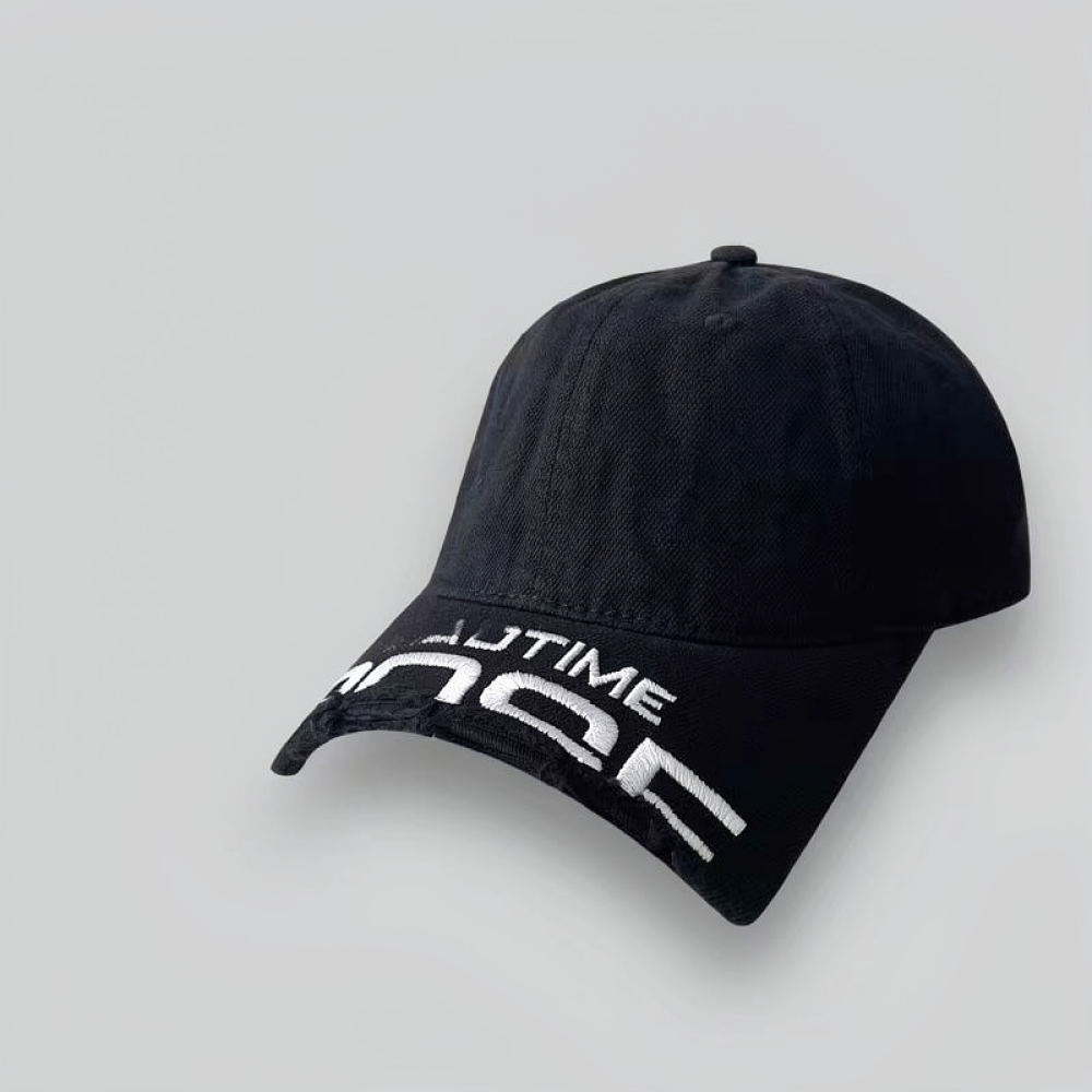 ユニセックス、つばが破れたデザインの野球帽。ヴィンテージ風の - Street Fashion Y2K のレビューと価格