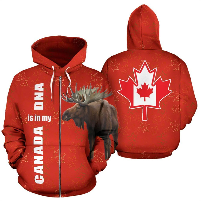 カナダムースフーディー「カナダは私のDNAに刻まれている」3 - Street Fashion Canada のレビューと価格
