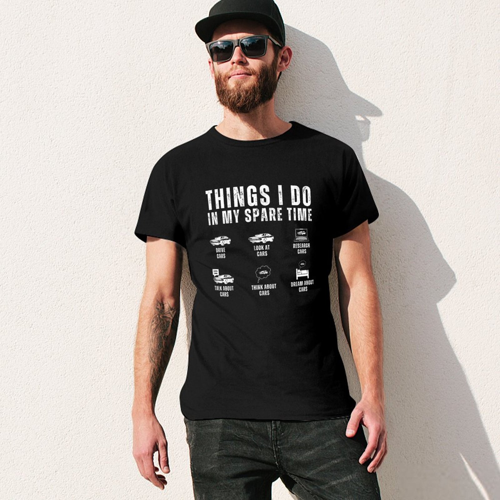 余暇にやること 面白い車好きの男 愛好家 Tシャツ ストリー - Street Fashion For Short Guys のレビューと価格