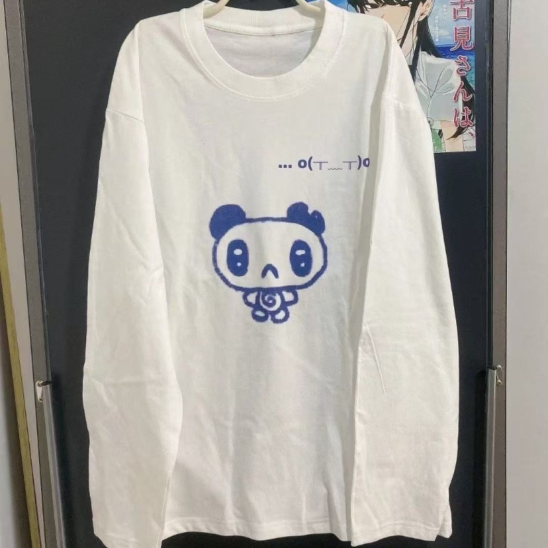 Kimutomo Tシャツ女性漫画プリント長袖ルーズファッシ - Street Fashion Y2K のレビューと価格